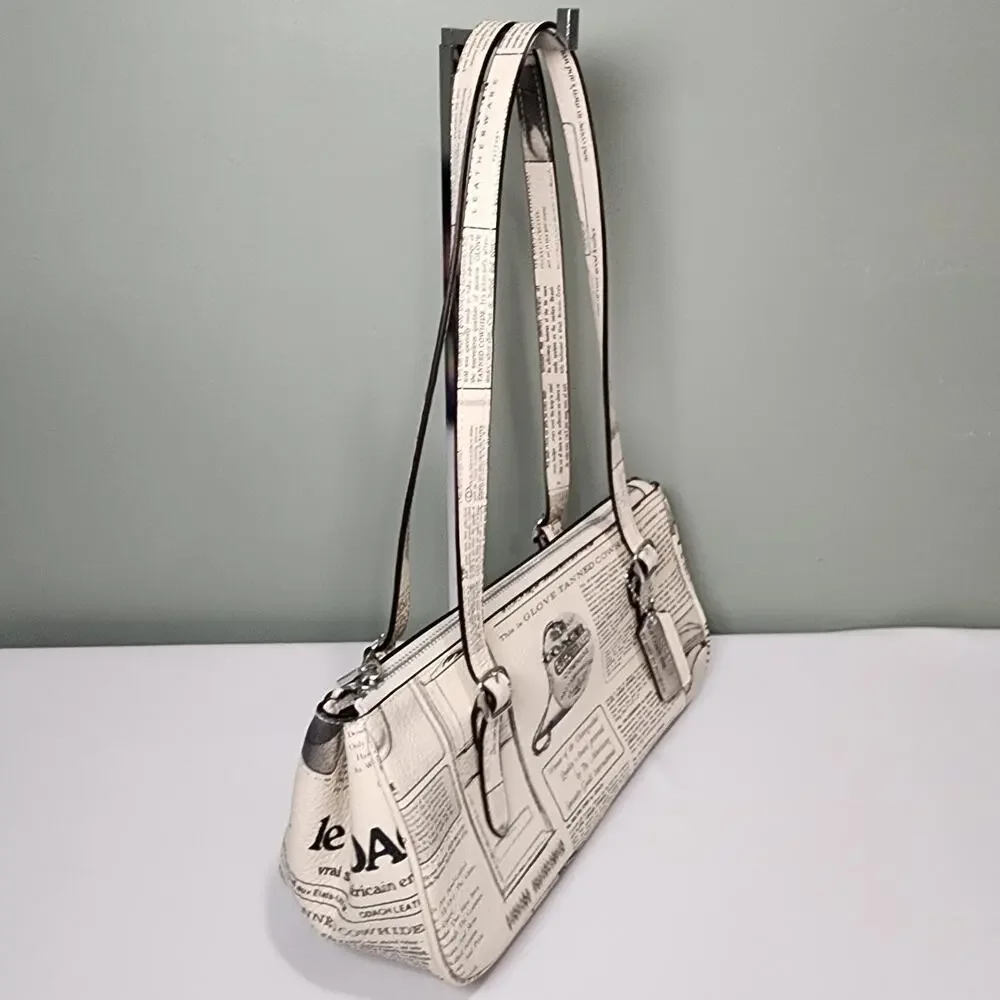 NWT Coach CDC11 Asher Shoulder Bag With Newspaper Print V2